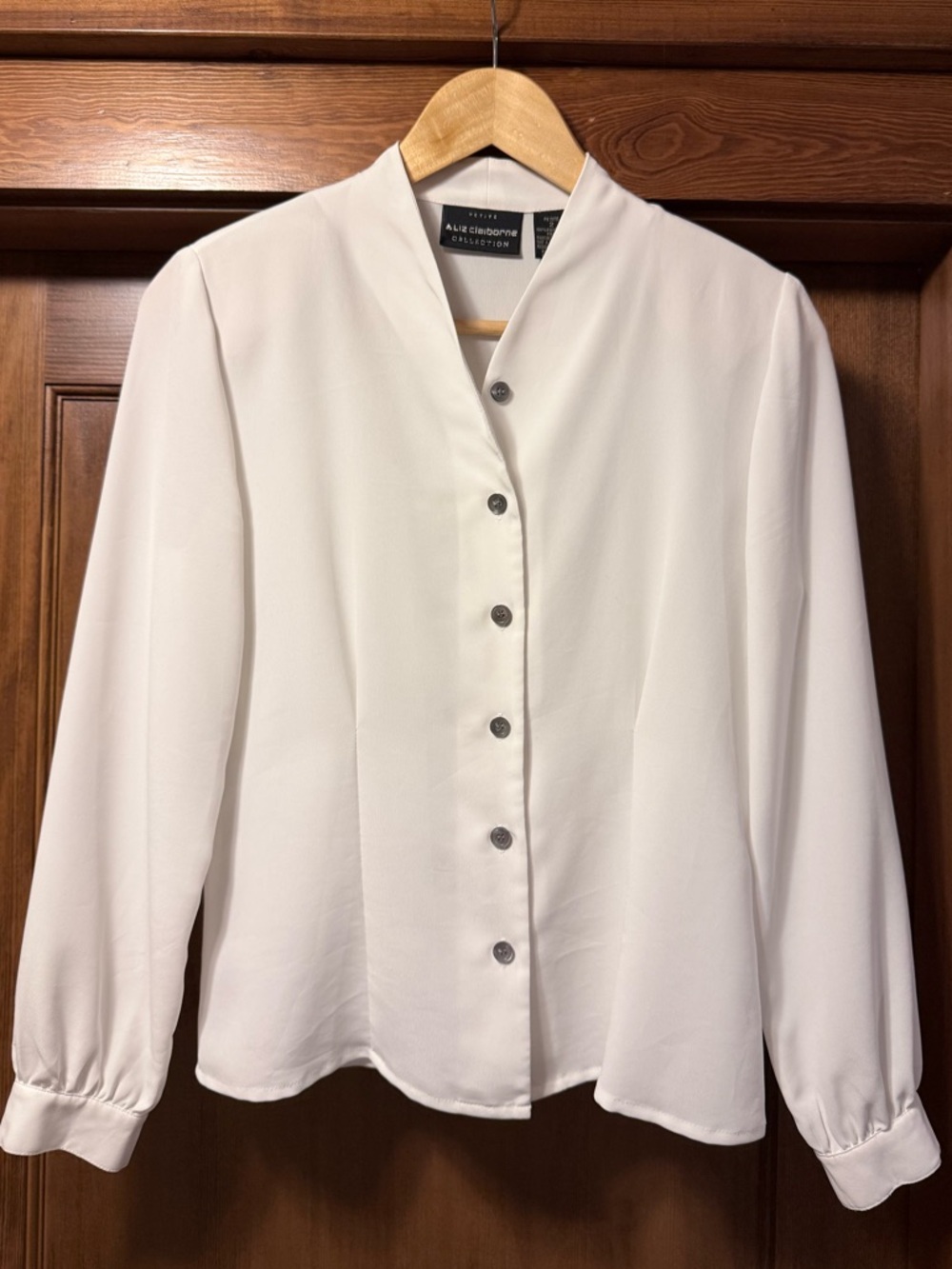 Liz Claiborne White Button-Front Women's Blouse